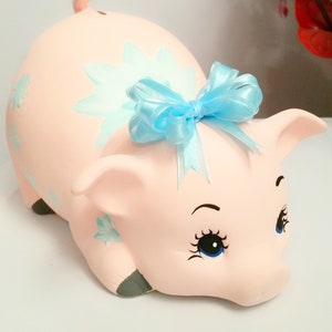 Personalisierte Spardose/Sparschwein/Baby Bank/Keramik Bank/handbemalte Sparschwein/Baby Geschenk/Baby Shower Geschenk
