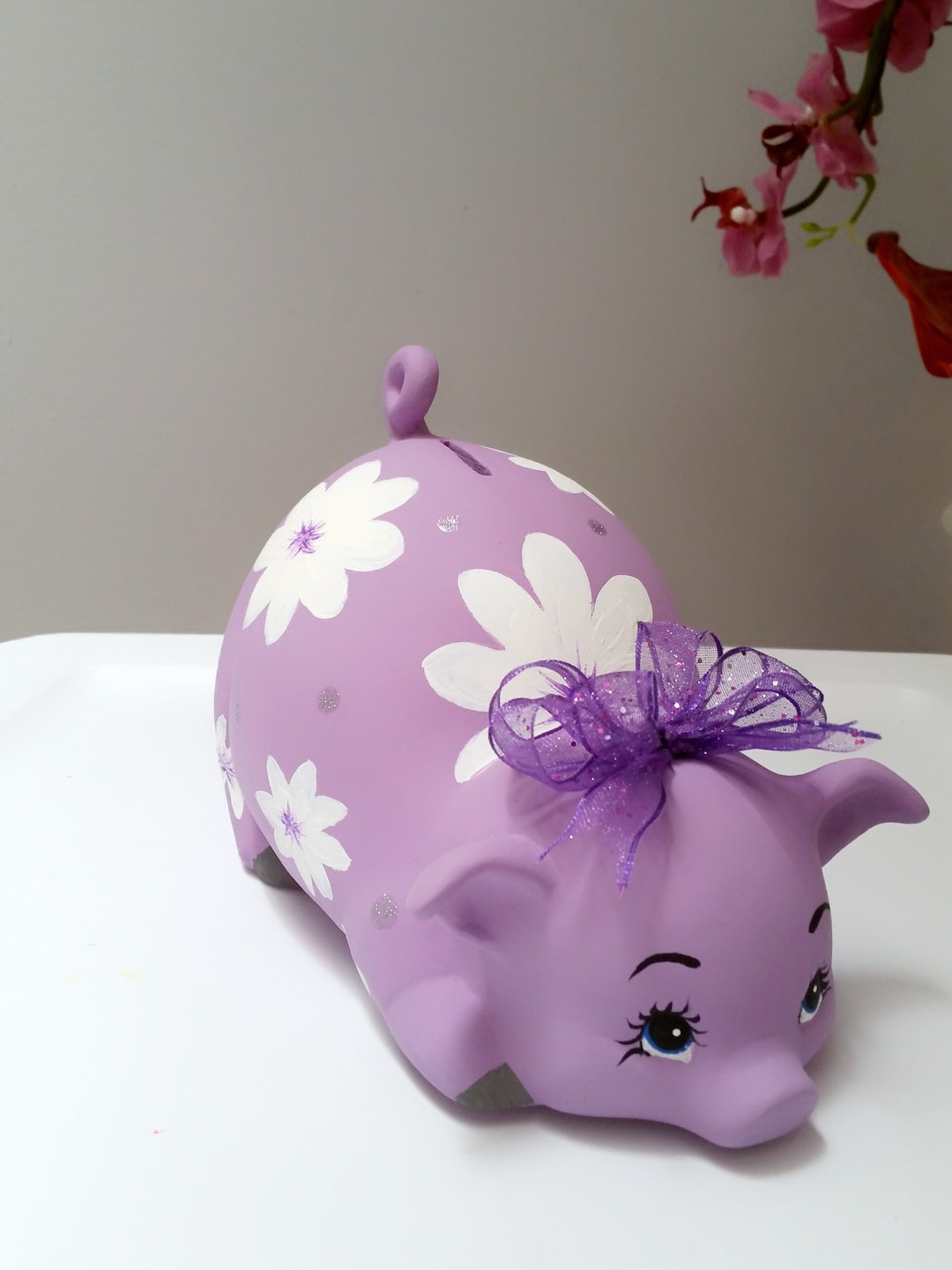 Personalized Piggy Bank/piggy Bank/girls Piggy Bank/purple Piggy Bank