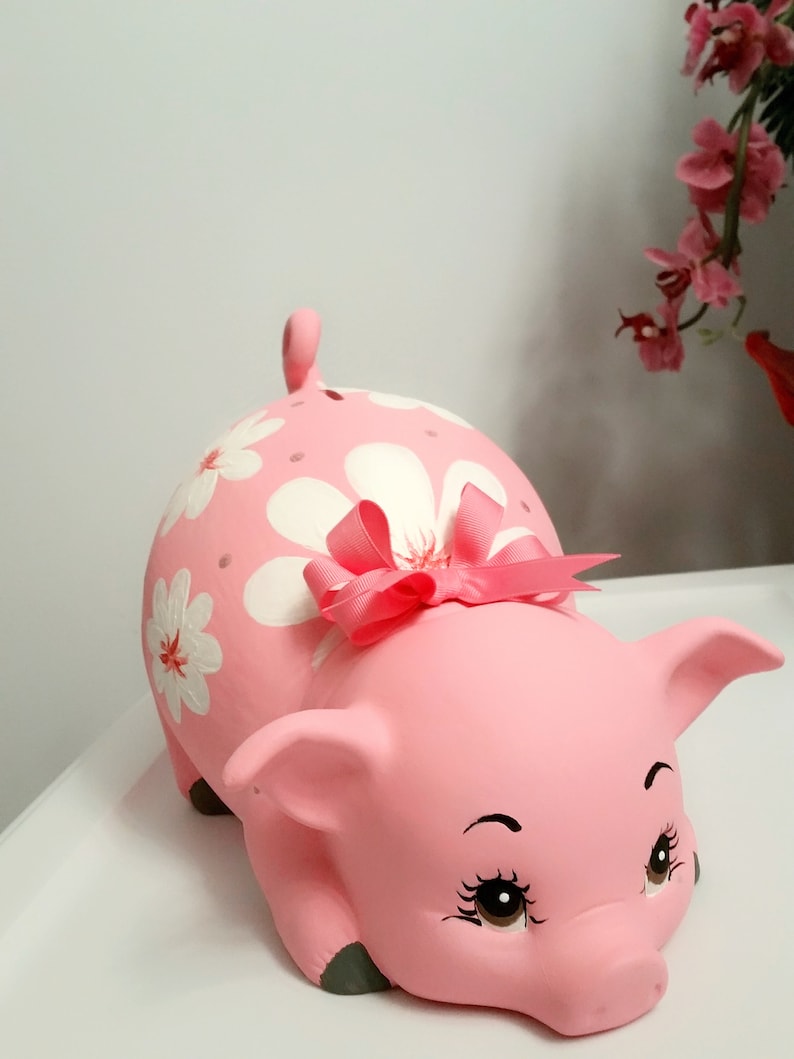 Large Pink Piggy Bank/baby Bank/personalized Piggy Etsy