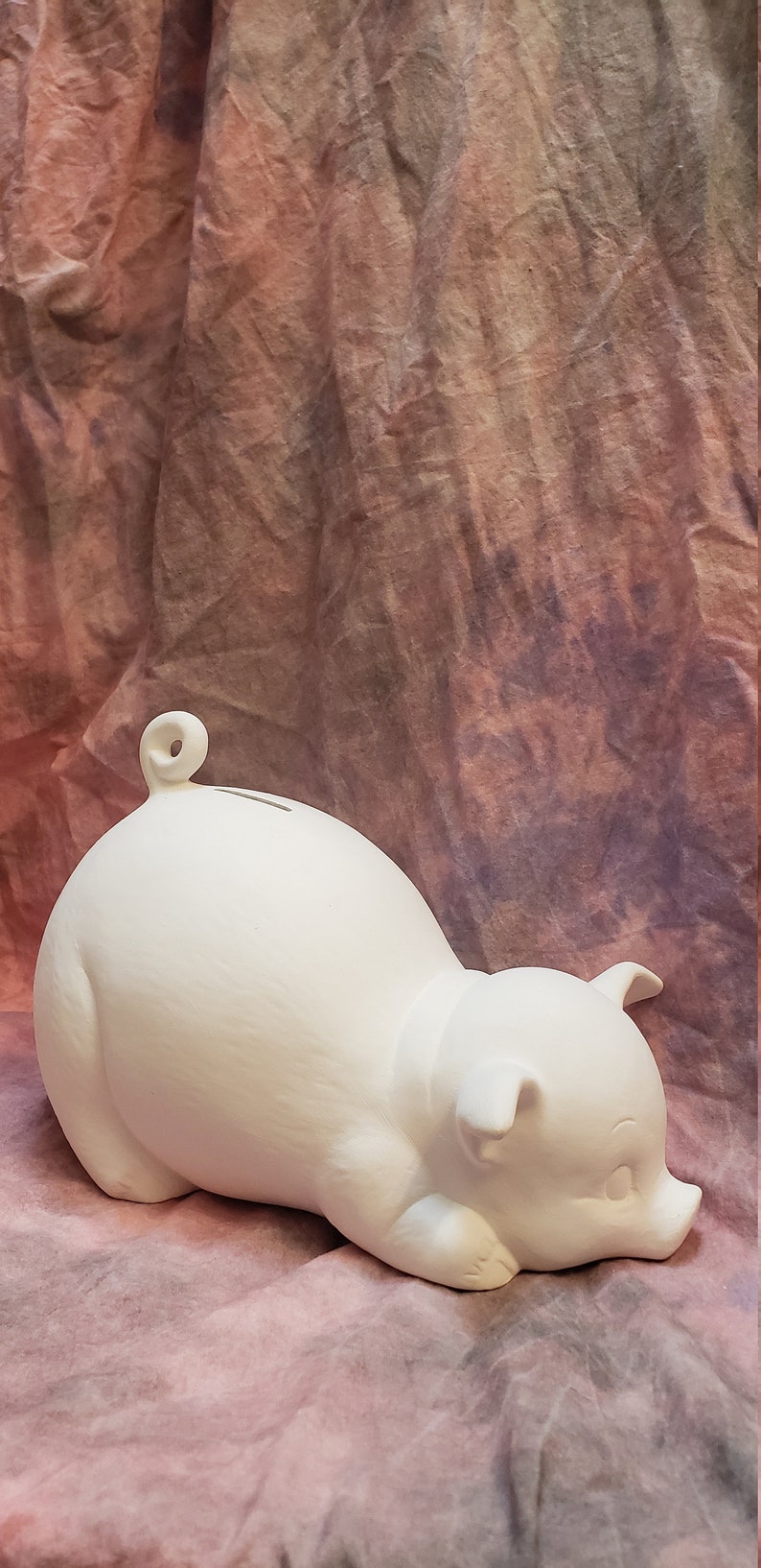 Large Ceramic Bisque Piggy Bank/paintyourown Piggy Bank Etsy