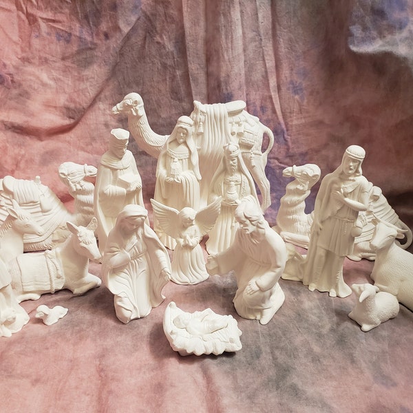 Ceramic Nativity Set Etsy