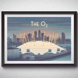 O2 Arena London, London Travel Poster, The O2, Millennium Dome, Greenwich, Vintage Travel Print, Concert, Festival, Live Music Festival, C2C