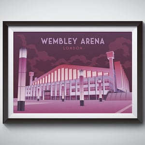 Wembley Arena Poster, Music Venue Print, London Travel Poster, Wembley Stadium, Empire Pool, The SSE Arena, West London, Railway Poster, Art