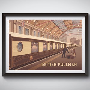 British Pullman Poster, Orient Express, Luxury Train, British Railways, Vintage Travel Print, Art Deco Artwork, Retro Print, Trainspotting