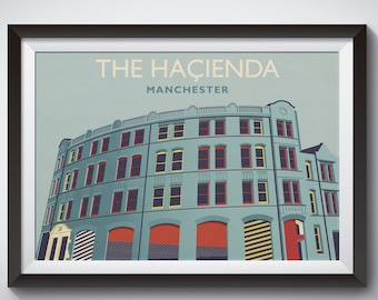 Cartel de Hacienda, Música de Manchester, Impresión Art Deco, Fac 51, Registros de fábrica, Lunes felices, Club nocturno, Nuevo orden, División Joy, Escena rave
