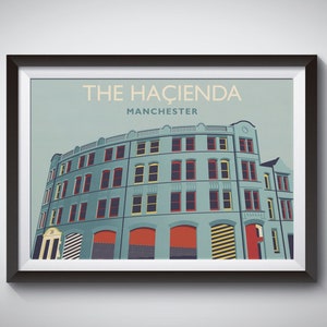 Hacienda Poster, Manchester Music, Art Deco Print, Fac 51, Factory Records, Happy Mondays, Nightclub, New Order, Joy Division, Rave Scene