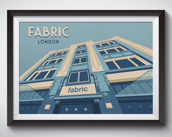 Afiche de la discoteca de tela de Londres, lugar de música, impresión Art Deco, Farringdon, Drum and Bass, Dubstep, House, Techno, Rave, Dance Music, Gift, EDM