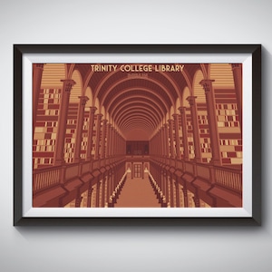 Trinity College Library Dublin Poster, The Old Library, Ireland, University of Dublin, Irish, Architecture Print, National Library, Gift