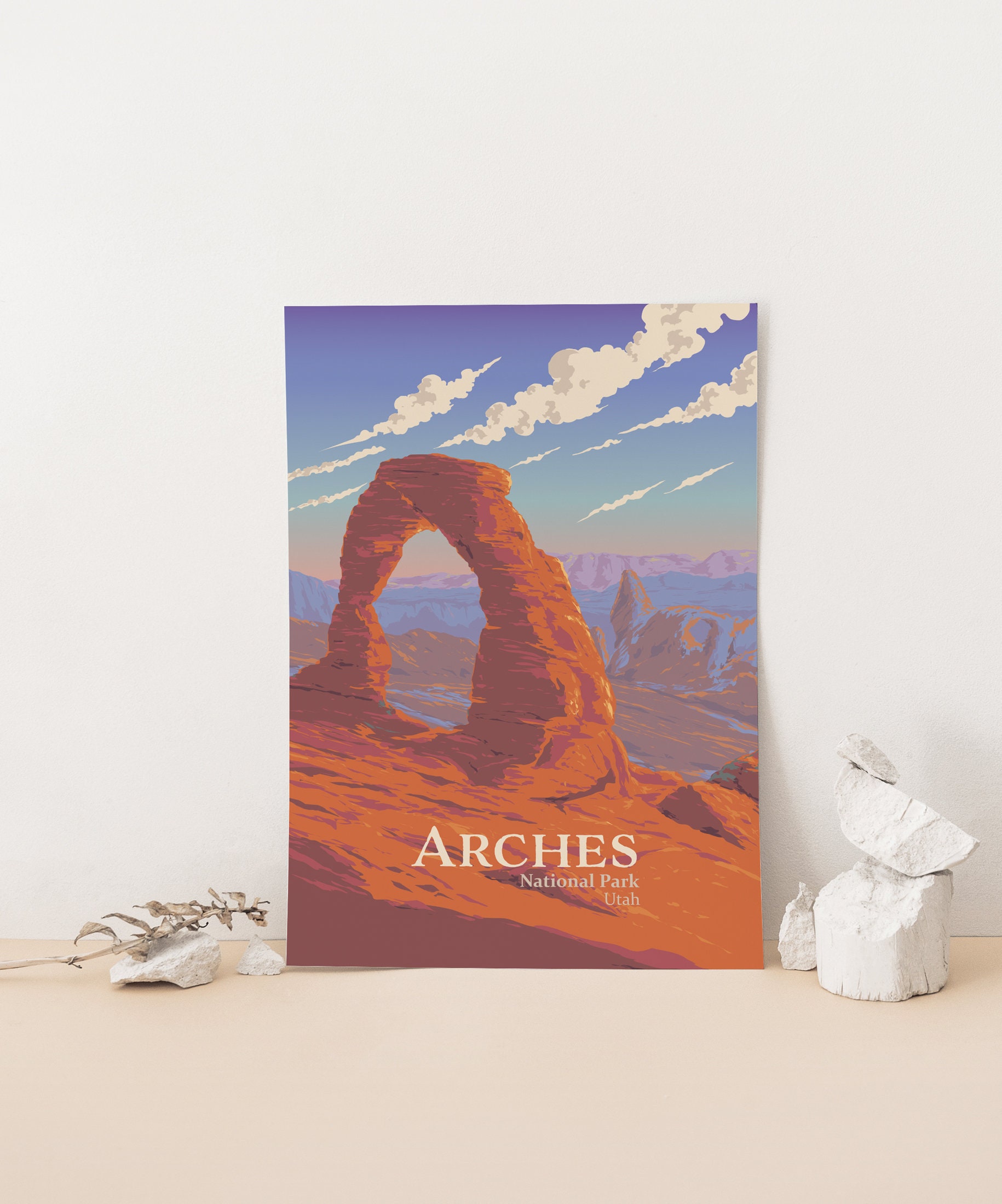 Discover Parc National Arches Vintage Voyage Poster