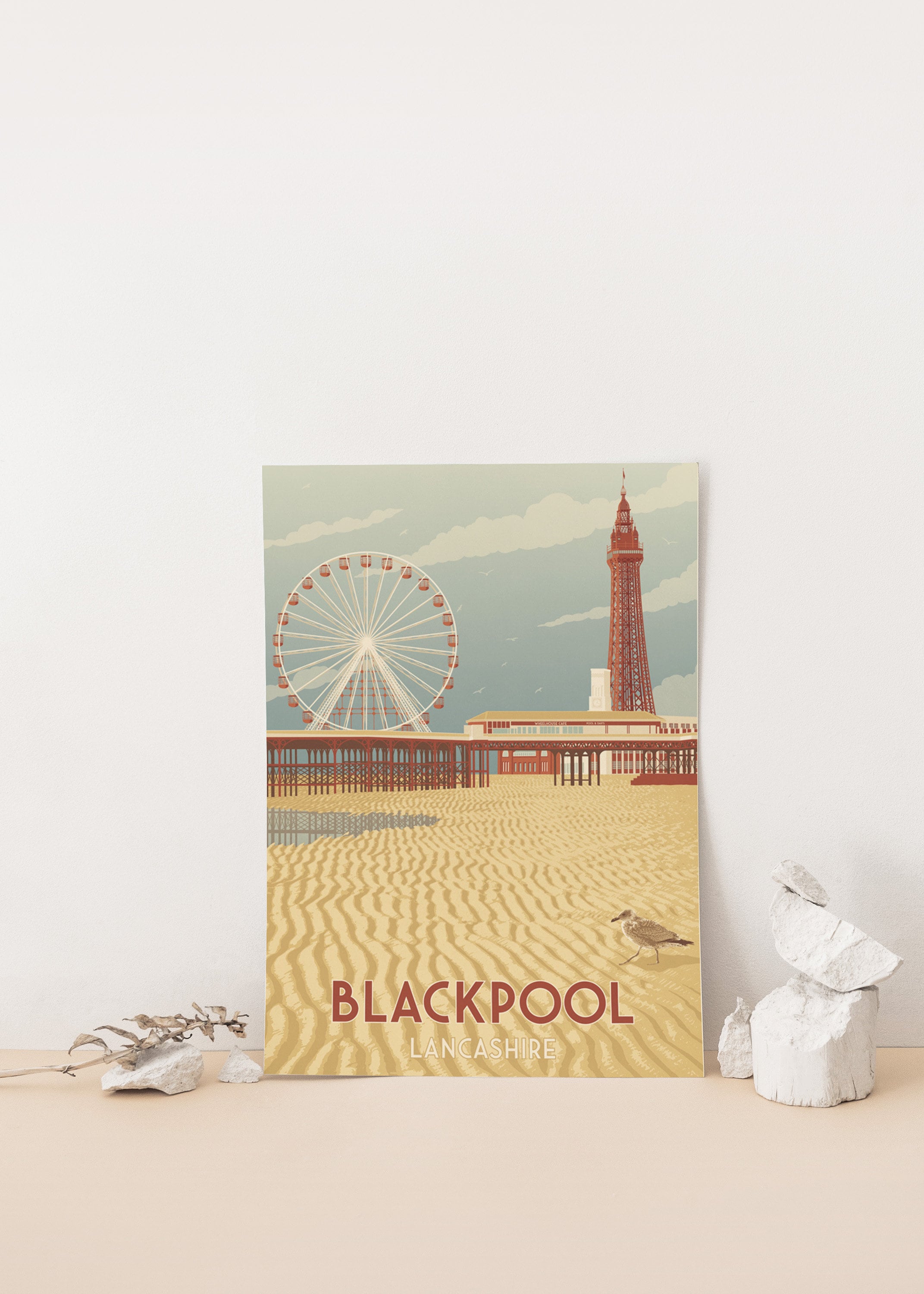 Blackpool Travel Poster Blackpool Tower Print Seaside Wall Etsy UK