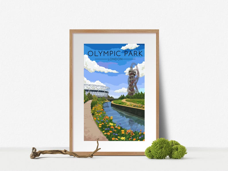 Olympic Park London Poster, Olympic Stadium, London 2012 Olympics, Stratford East London Print, Lee Valley, Orbit Slide, Hackney Wick, Art image 5