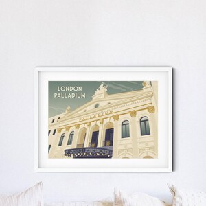 Póster del London Palladium, Impresión de viaje a Londres, Teatro del West End, Impresión Art Déco, Soho, Arquitectura, Musicales, Regalo de Londres, Decoración de pared imagen 4