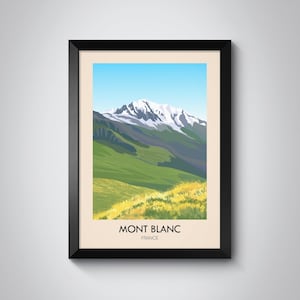 Mont Blanc France Travel Poster, Mont Blanc Wall Art, Mont Blanc Poster, France Travel Poster, Mont Blanc Print, Mountain Art Print