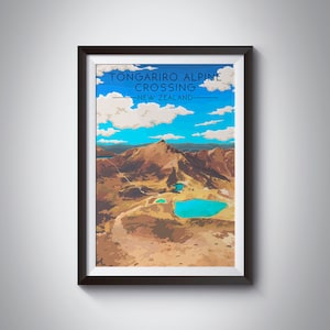 Tongariro Alpine Crossing Poster, New Zealand Travel Print, North Island, National Park, Volcanic Park, Travel Print, Mount Tongariro