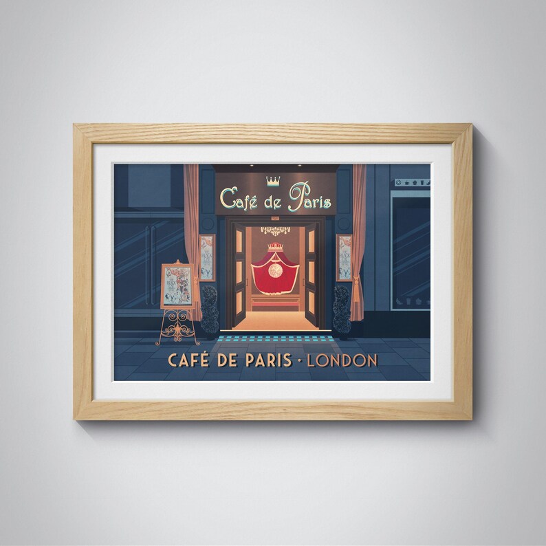 Cafe de Paris Poster, London Travel Print, Iconic Nightclub Wall Art, Vintage Decor, Soho London, Historic London Venue Print, Jazz Club Art image 3