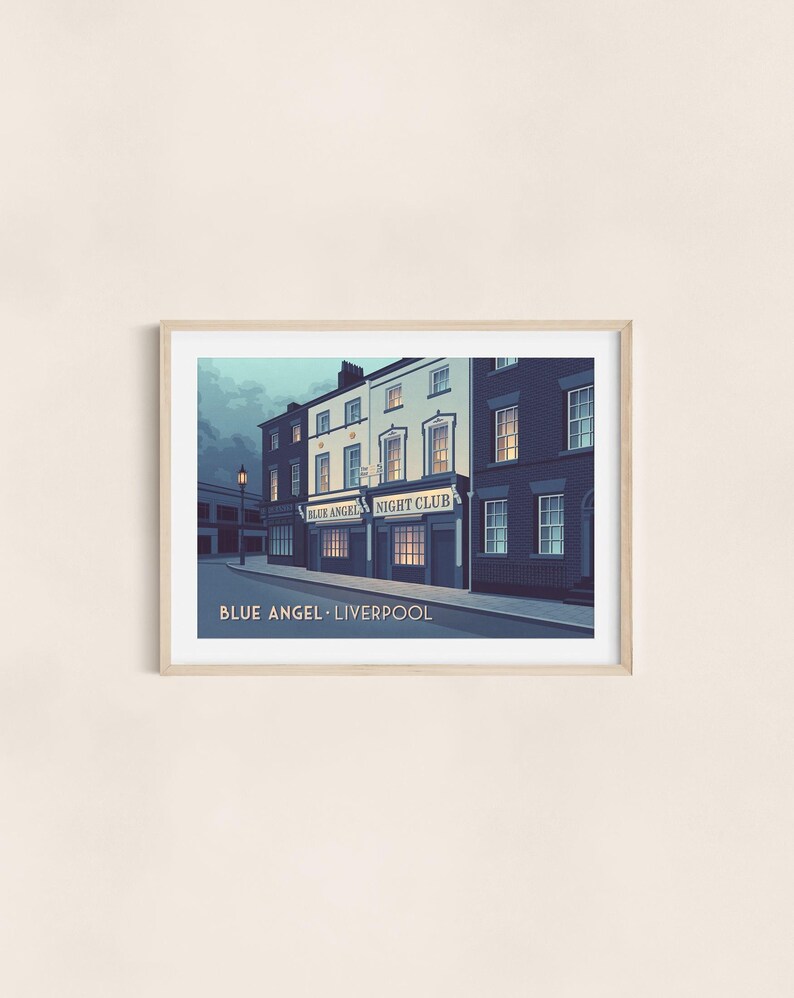 Blue Angel Liverpool Poster, The Raz Nightclub, Clubbing, Vintage Travel Print, Seel Street, Berry Street, Cavern Club, Beatles, Music Venue image 3
