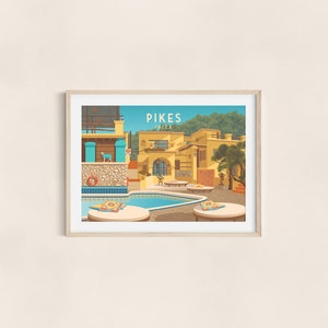 Cartel de la discoteca Pikes Ibiza, Hotel Pikes, Cartel de viaje de Ibiza, Space Ibiza, Tony Pike, Amnesia, Privilege, Cafe Mambo, España, San Antonio imagen 5