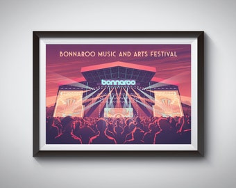 Bonnaroo Music and Arts Festival Poster, Manchester Tennessee, Reisedruck, Great Stage Park, Lollapalooza, Austin City Limits, Wandkunst