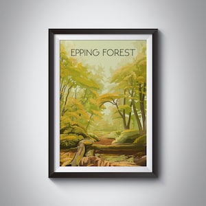 Epping Forest Poster, Essex Reise Poster, Epping Wall Art Print, Eisenbahn Print, Vintage Reise Poster, Epping Painting, Greater London
