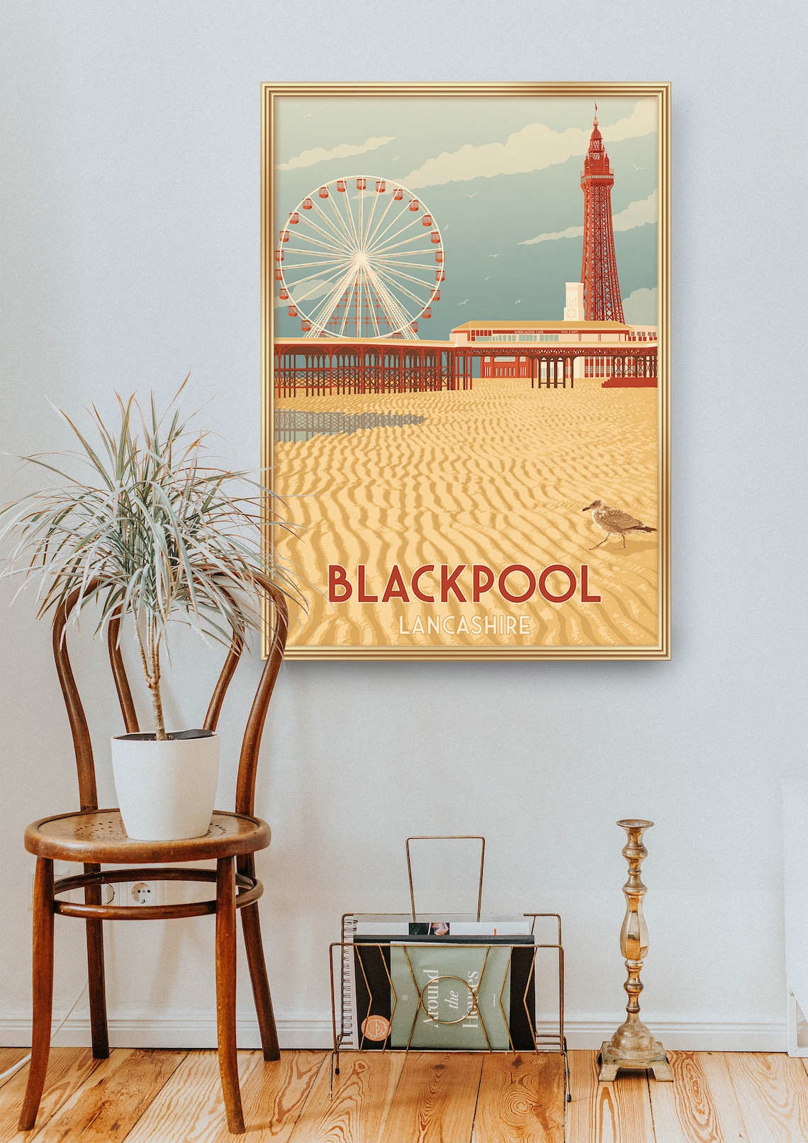 Blackpool Travel Poster Blackpool Tower Print Seaside Wall Etsy