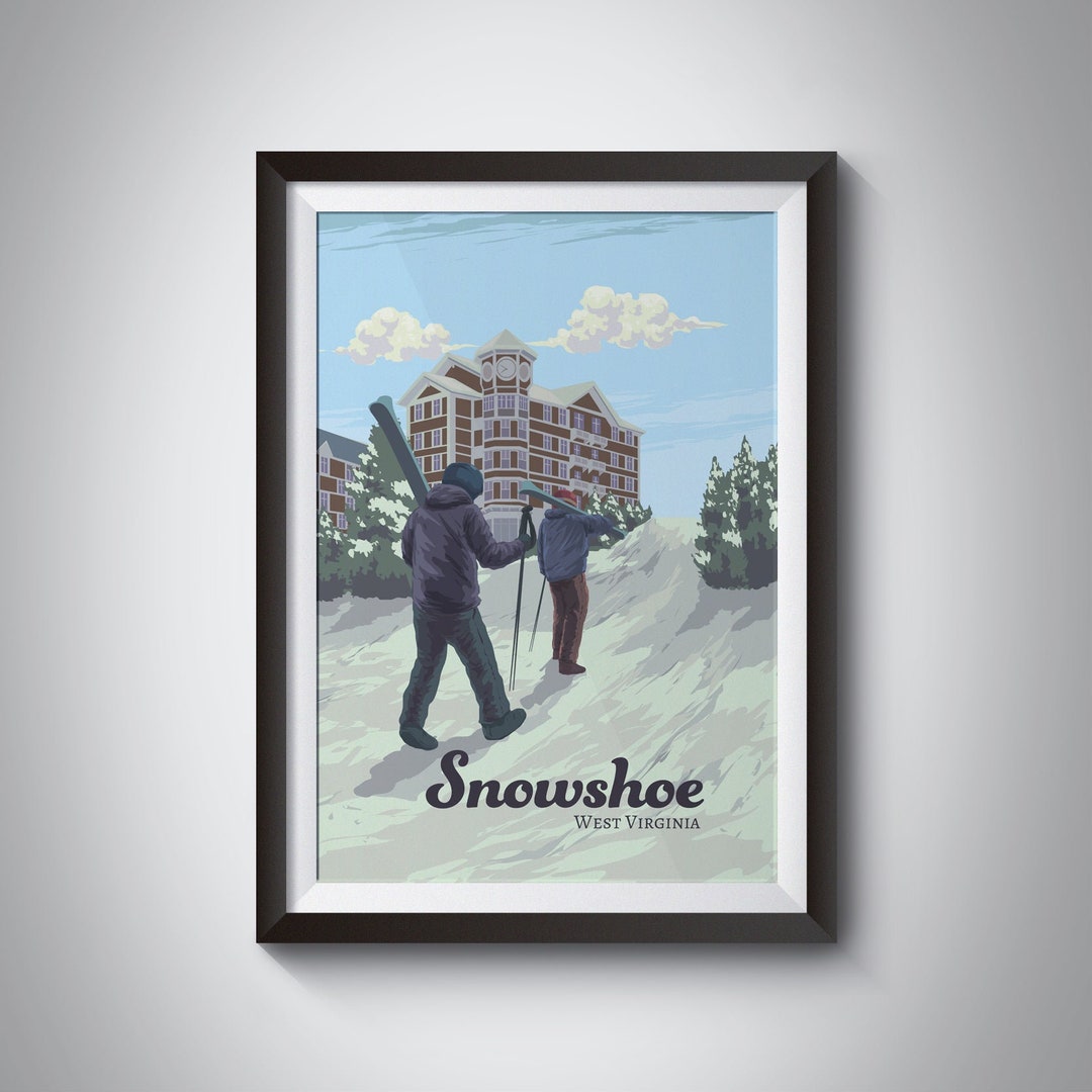 Snowshoe West Virginia Ski Resort Travel Poster, Allegheny