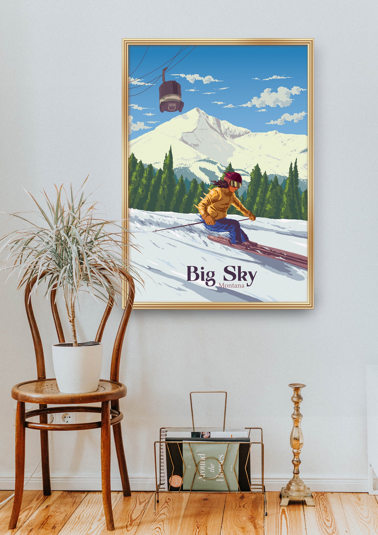 Big sky ski resort poster big sky montana print skiing art etsy