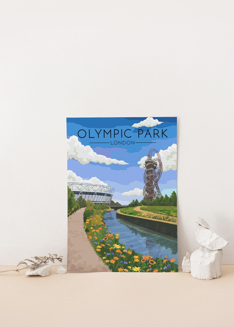 Olympic Park London Poster, Olympic Stadium, London 2012 Olympics, Stratford East London Print, Lee Valley, Orbit Slide, Hackney Wick, Art image 2