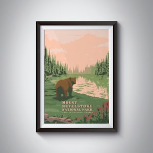 Mount Revelstoke National Park Poster, British Columbia Canada Print, Rocky Mountains, Canadian Travel Poster, Banff, Whistler, Lake Louise