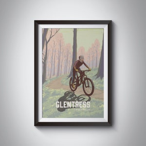 Glentress Mountain Bike Trail Centre, Mountainbiken Poster, Schotland MTB Print, Tweed Valley, 7Stanes, Peebles, Innerleithen, Fietsen