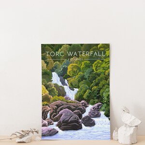 Torc Waterfall Ireland Poster, Irish Travel Print, Killarney National Park, Ring of Kerry, Muckross House, Torc Mountain, Kerry Way, Gift image 2