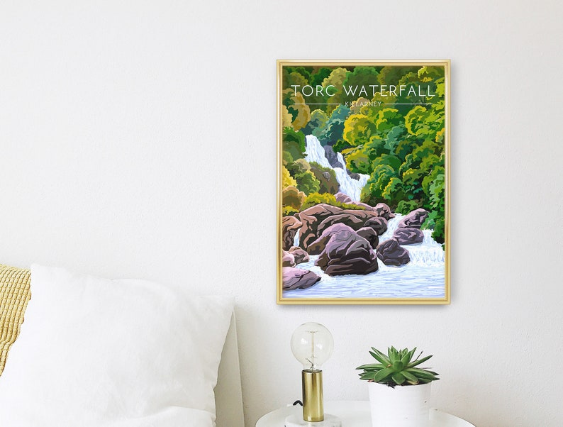 Torc Waterfall Ireland Poster, Irish Travel Print, Killarney National Park, Ring of Kerry, Muckross House, Torc Mountain, Kerry Way, Gift image 3