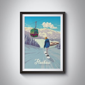 Flachau Snowboarding Poster, Ski Resort Print, Salzburg Austria Travel Poster, Vintage Ski, Ski Amadé, Stampa incorniciata, Wall Art, Saalbach
