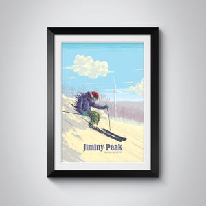 Jiminy Peak Massachusetts USA Ski Resort Travel Poster, Jiminy Peak Print, Massachusetts Ski Poster, Mountain Travel Print, USA Ski Poster