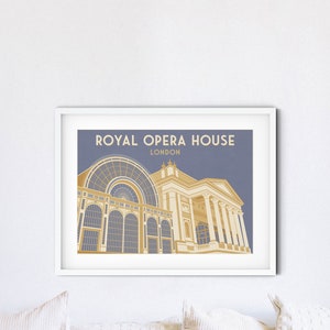 Royal Opera House Poster, London Art Deco Print, Architecture Artwork ...