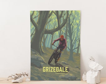 Grizedale Mountain Biking Poster, Lake District National Park