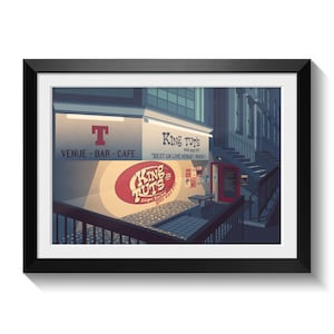 King Tut's Glasgow Poster, Live Music Venue Wall Art Print, Indie Rock Decor, King Tut's Wah Wah Hut, Iconic Concert Poster, Gig Venue