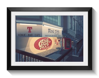 King Tut's Glasgow Poster, Live Music Venue Wall Art Print, Indie Rock Decor, King Tut's Wah Wah Hut, Iconic Concert Poster, Gig Venue