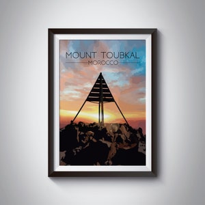 Mount Toubkal Print, Marokko Reise Poster, Nationalpark Poster, marokkanische Kunst, Marrakesch, Atlasgebirge, Marokko Geschenk, Nordafrika