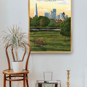 Burgess Park London Poster, Travel Print, Southwark, South East London, Skyline Art, Parkrun, Camberwell, Peckham, Bermondsey, Walworth image 4