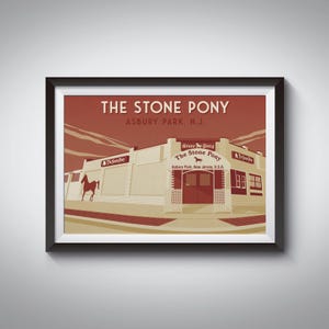 The Stone Pony Poster, Music Venue Print, Asbury New Jersey, NJ, The Boss, Bruce Springsteen, Wall Art, America, Gift, USA, Gig Poster