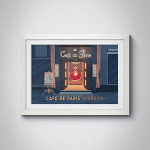 Cafe de Paris Poster, London Travel Print, Iconic Nightclub Wall Art, Vintage Decor, Soho London, Historic London Venue Print, Jazz Club Art image 2