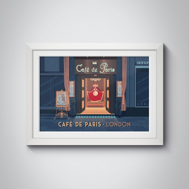 Cafe de Paris Poster, London Travel Print, Iconic Nightclub Wall Art, Vintage Decor, Soho London, Historic London Venue Print, Jazz Club Art image 2