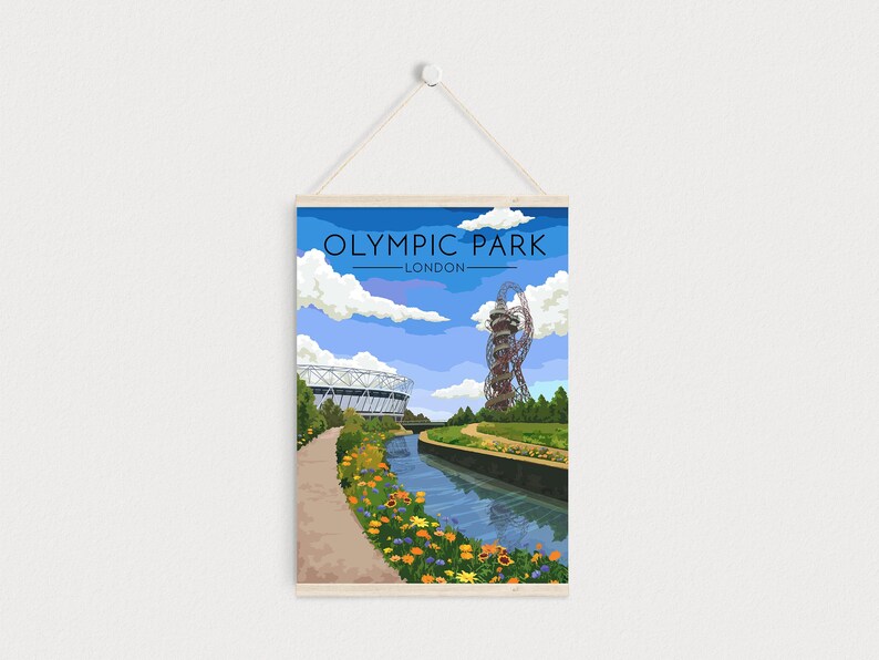 Olympic Park London Poster, Olympic Stadium, London 2012 Olympics, Stratford East London Print, Lee Valley, Orbit Slide, Hackney Wick, Art image 6