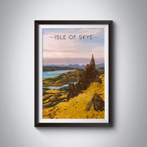 Isle of Skye Poster, Old Man of Storr, Scotland, Sound of Raasay, National Park, Travel Print, Scottish, Inner Hebrides, Portree, Wall Art
