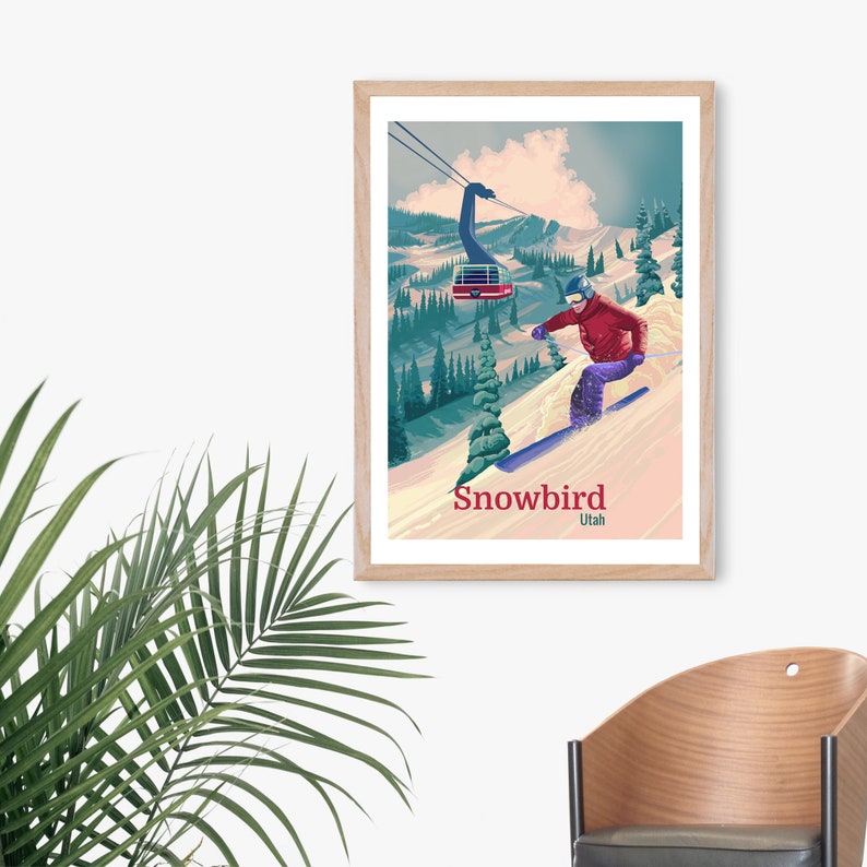 Snowbird utah ski resort poster salt lake city travel print etsy