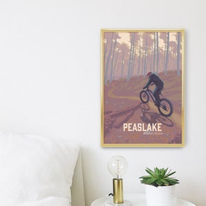 Peaslake Mountain Biking Poster, Surrey Hills MTB, Holmbury Hill, Pitch Hill Mountain Bike Trails, Cycling Gift, Enduro, Singletrack image 3