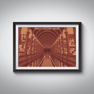 Trinity College Library Dublin Poster, The Old Library, Ireland, University of Dublin, Irish, Architecture Print, National Library, Gift