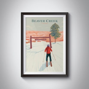 Beaver Creek Colorado poster, print skiresort, skiën kunst aan de muur, Colorado reizen poster, Rocky Mountains, Nationaal Park, snowboarden, Aspen