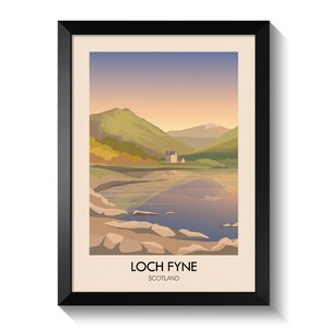 Loch Fyne Poster, Scotland Travel Print, Scottish Highlands, Scotland Wall Art, Firth of Clyde, Argyll and Bute, Scotland Landscape, Framed