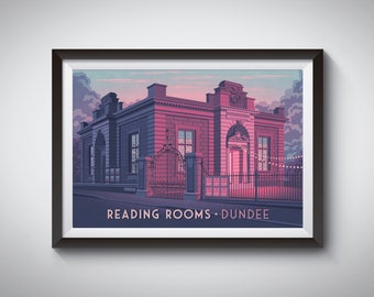 Reading Rooms Dundee Travel Poster, Nightclub Print, Music Venue, Blackscroft, Scotland, Architecture Print, The Small Town Club, Framed Art